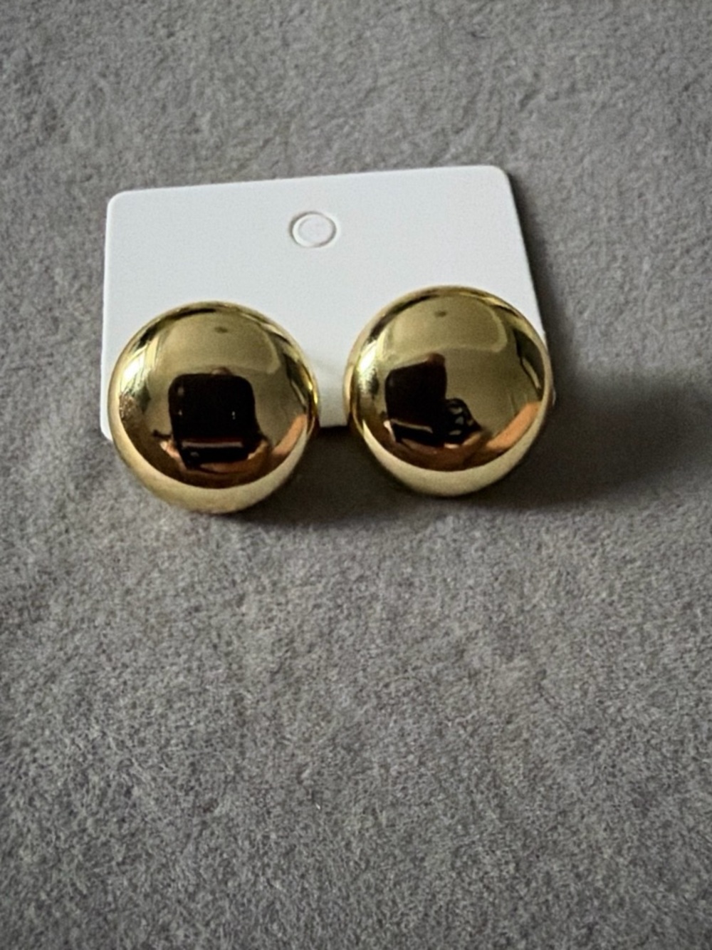 Gold Dome Button Stud Earrings - Women Jewelry